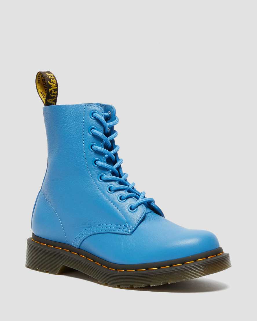 Dr. Martens 1460 Pascal Virginia Deri Kadın Originals Botlar - Bot Mavi |TDCQP3825|